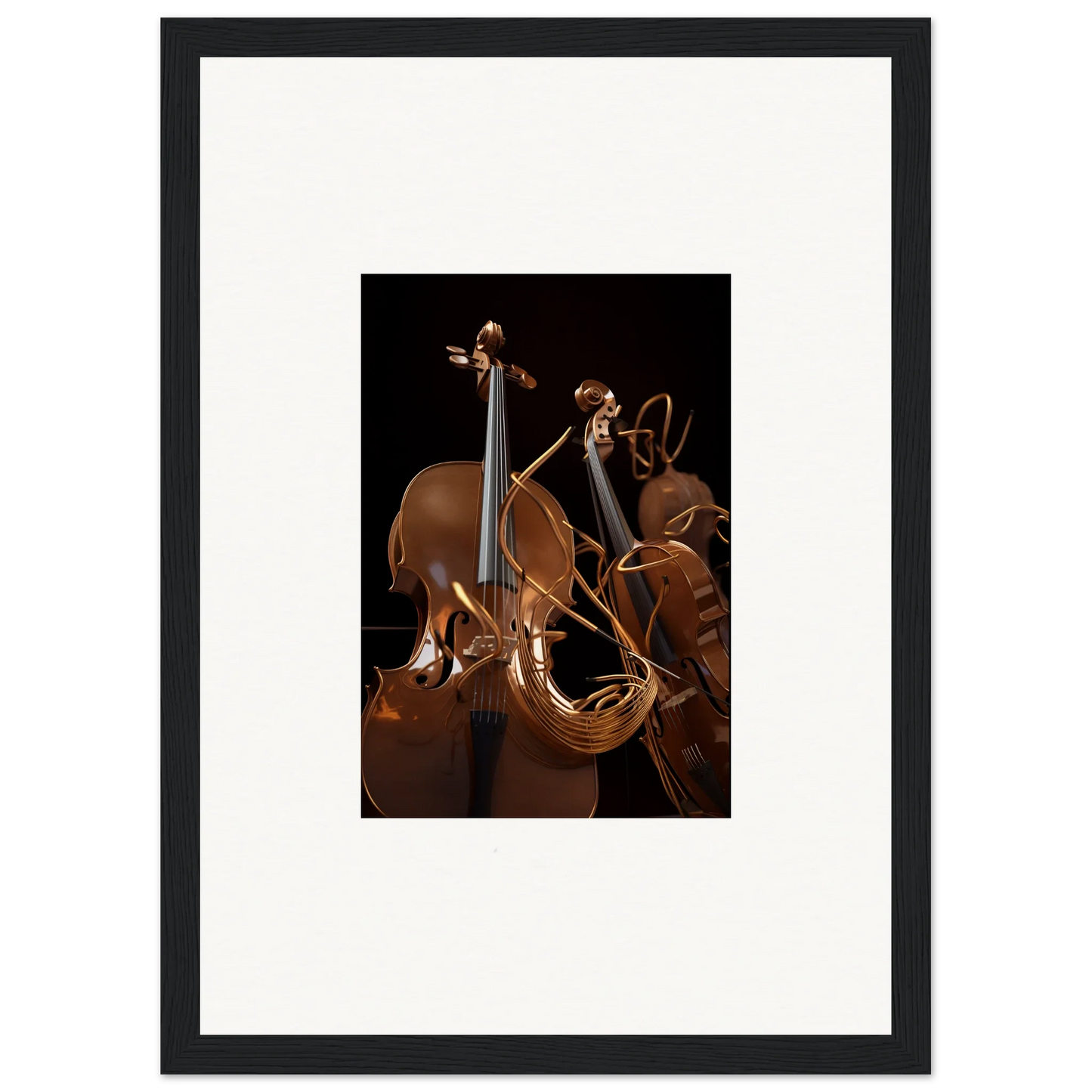 Beautiful Wooden Stringed Instruments for Strings Opera Room Decoration Canvas Print