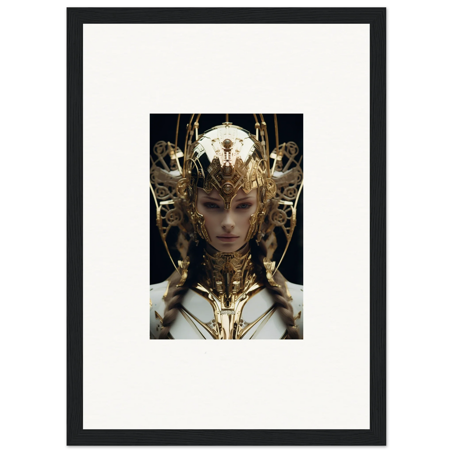 Ornate golden headdress showcasing intricate details from Future Opulence Rewoven