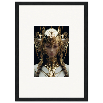 Ornate golden headdress showcasing intricate details from Future Opulence Rewoven