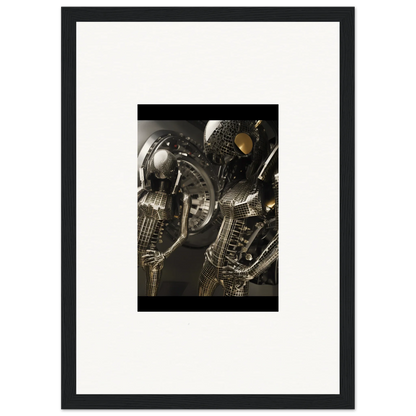 Metallic alien figures with elongated heads for a unique canvas print muse web room decoration