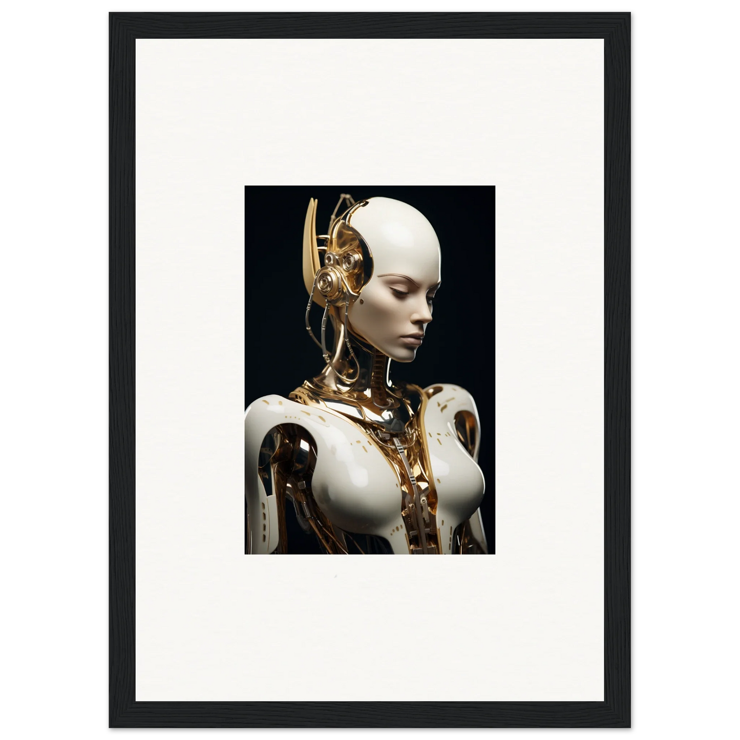 Humanoid robot with lifelike features, perfect for room decoration and a cool dream machine vibe