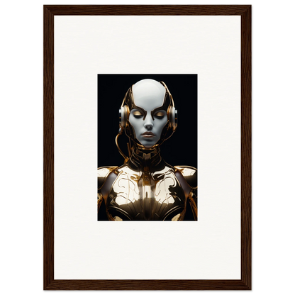 Futuristic humanoid robot art with electrical elegance for stylish room decoration