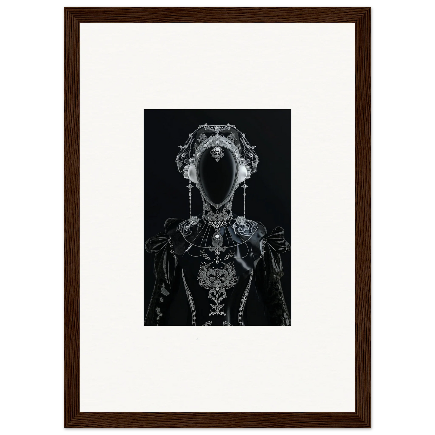 X-ray-like humanoid figure with ornate details for cool canvas print or room decoration