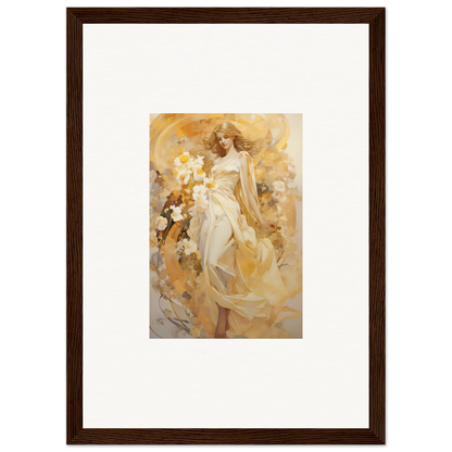 Framed canvas print of an ethereal woman in a flowing dress for stylish room decoration