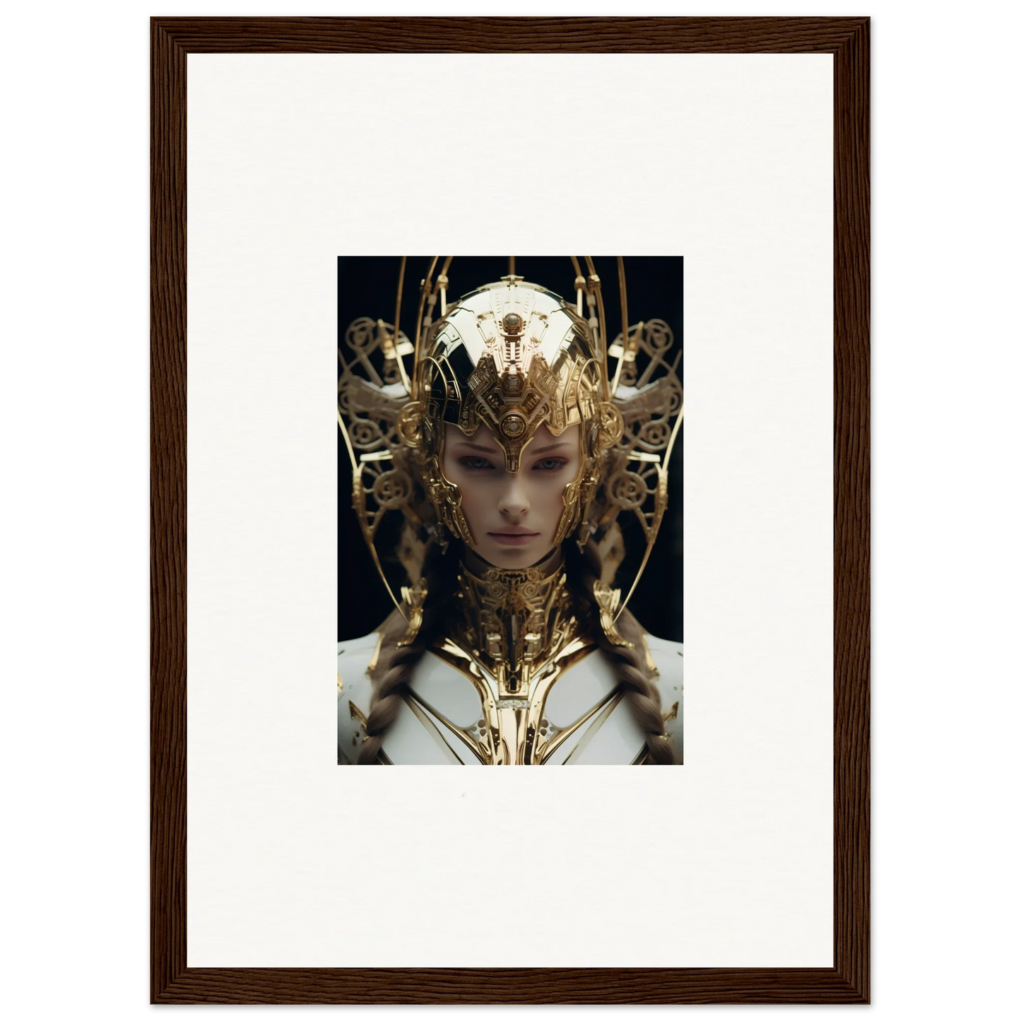 Ornate golden headdress showcasing intricate details from Future Opulence Rewoven