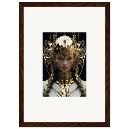 Ornate golden headdress showcasing intricate details from Future Opulence Rewoven