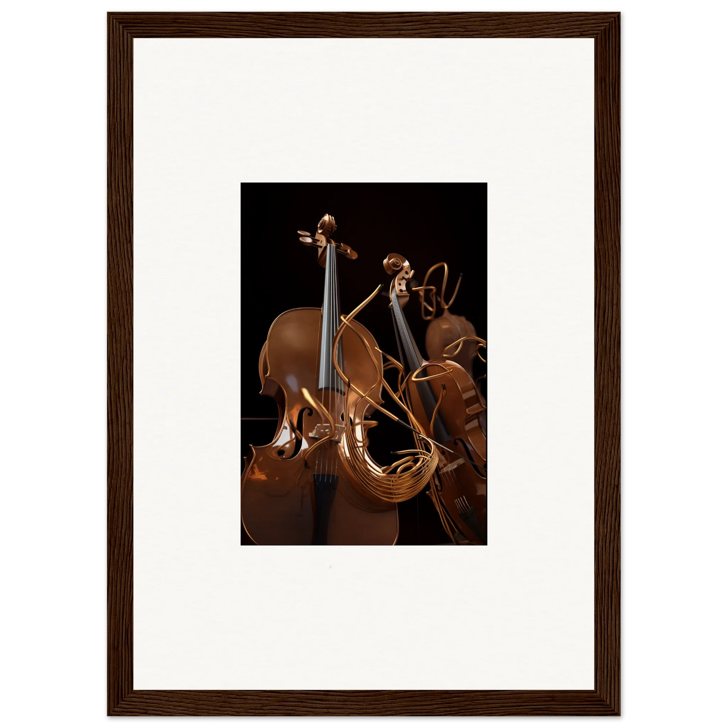 Framed photo of strings opera instruments for stylish room decoration or canvas print