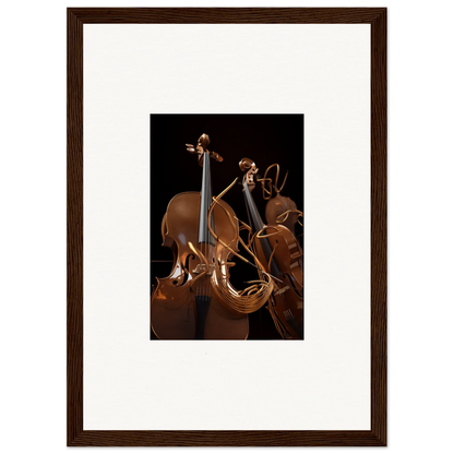 Framed photo of strings opera instruments for stylish room decoration or canvas print