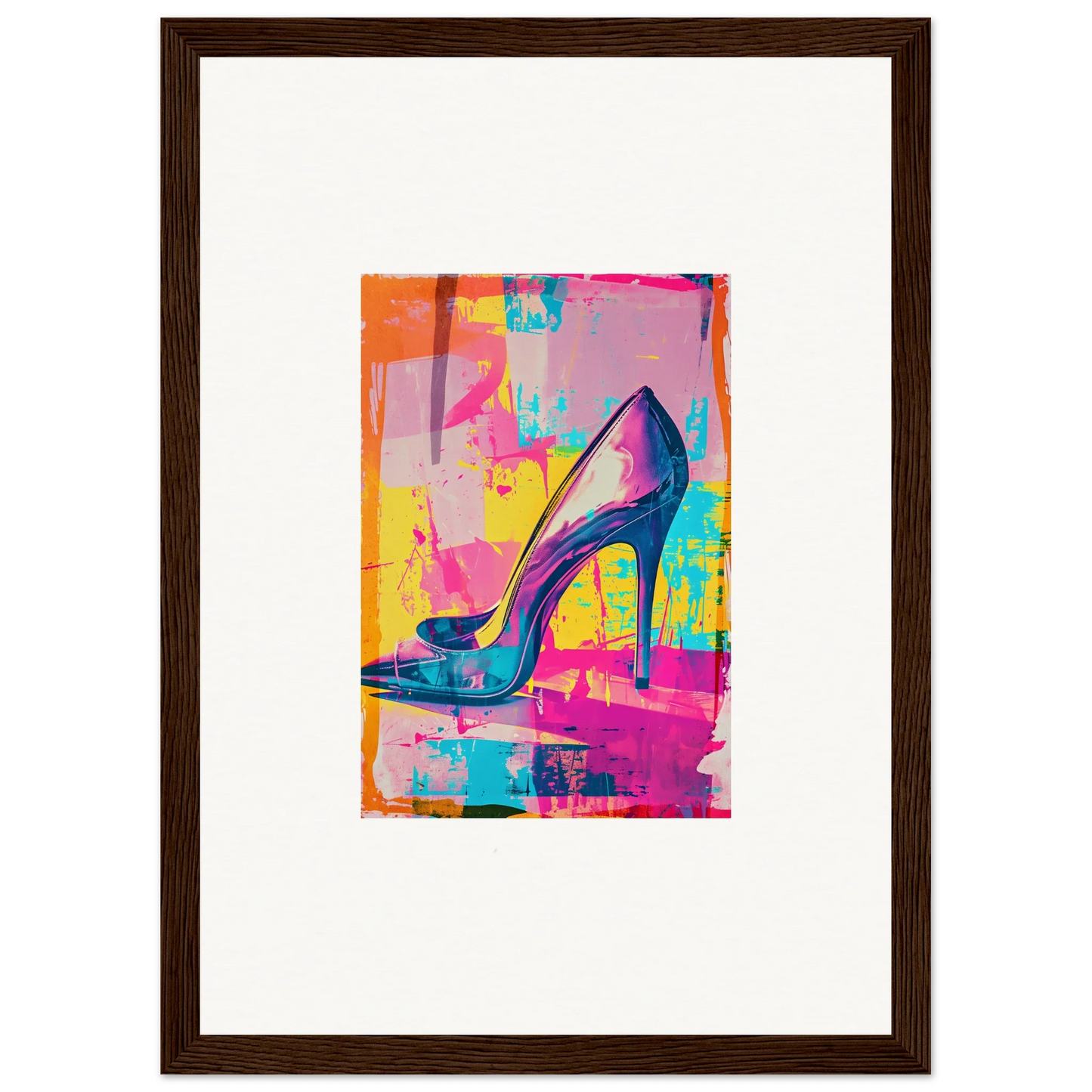 Colorful high-heeled shoe in vibrant abstract style for the Heel Phenomenon collection