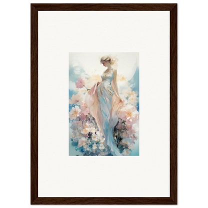 Framed watercolor painting of an ethereal figure for dreamy room decoration canvas print