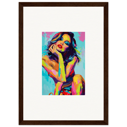 Colorful pop art portrait of a woman, perfect for a Daydream Muse canvas print