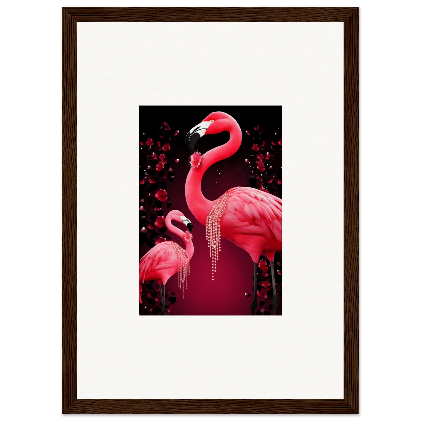 Vibrant pink flamingos with curved necks for stunning wall art or room decoration