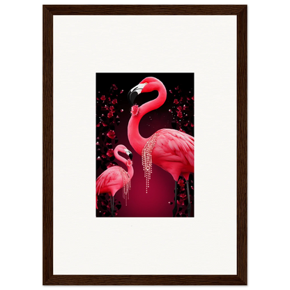 Vibrant pink flamingos with curved necks for stunning wall art or room decoration