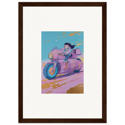 Cartoon character on a pink motorcycle for cool room decoration in Paintfall Venture