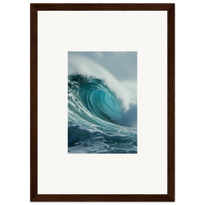 Powerful ocean wave breaking in turquoise, perfect for room decoration canvas print