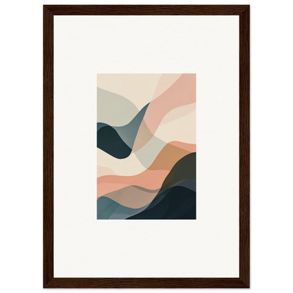 Abstract wall art canvas print with soft pastel shapes for stylish room decoration