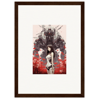 Framed canvas print of Anime-style female character for Amour Reverie room decoration