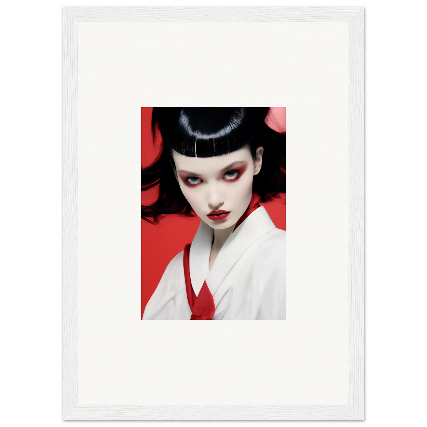 Portrait of a woman with geisha makeup for cherry dream canvas print room decoration