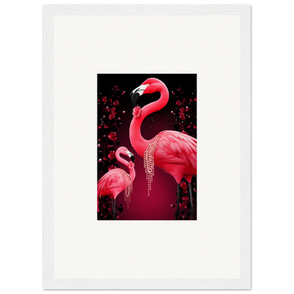 Vibrant pink flamingos wall art for stylish room decoration and a modern canvas print