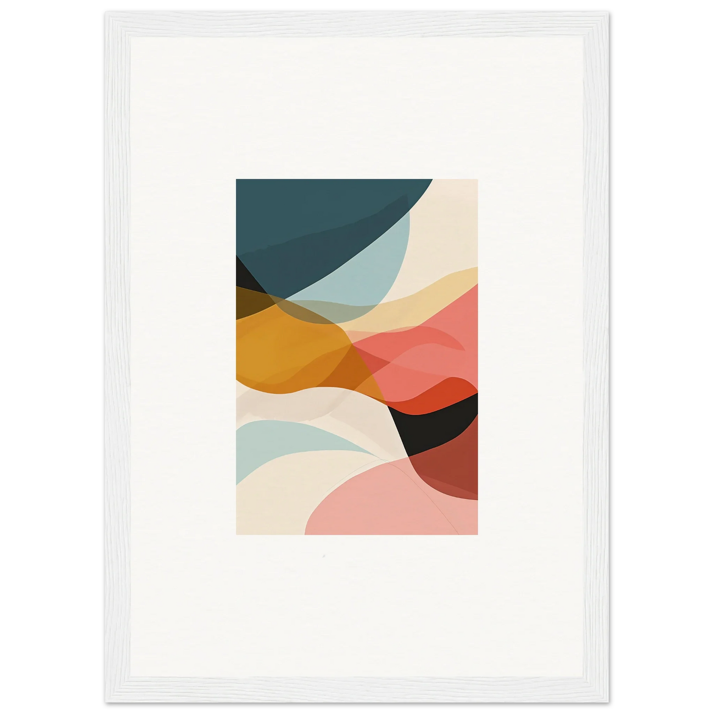 Abstract wall art canvas print with earthy colors and curved shapes for cool room decoration