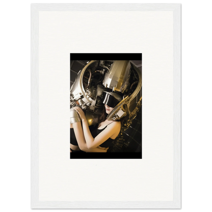 Futuristic gold and silver helmet mask for cool room decoration or wall art