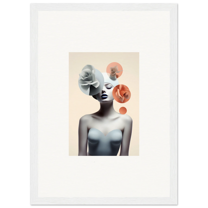 Artistic portrait of a woman with abstract circles, perfect for Blossom Nexus canvas print