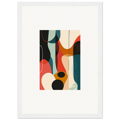 Vibrant Abstract Painting with Curved Shapes for Troubadour Aria Room Decoration Canvas Print