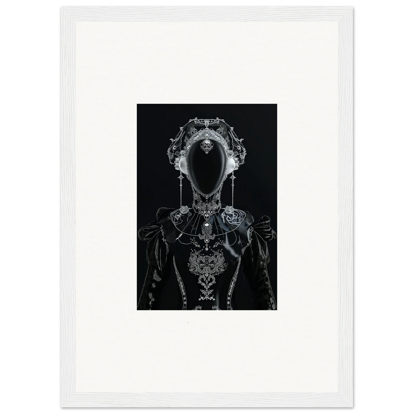 Skeletal figure with ornate designs, perfect for room decoration or a stunning canvas print