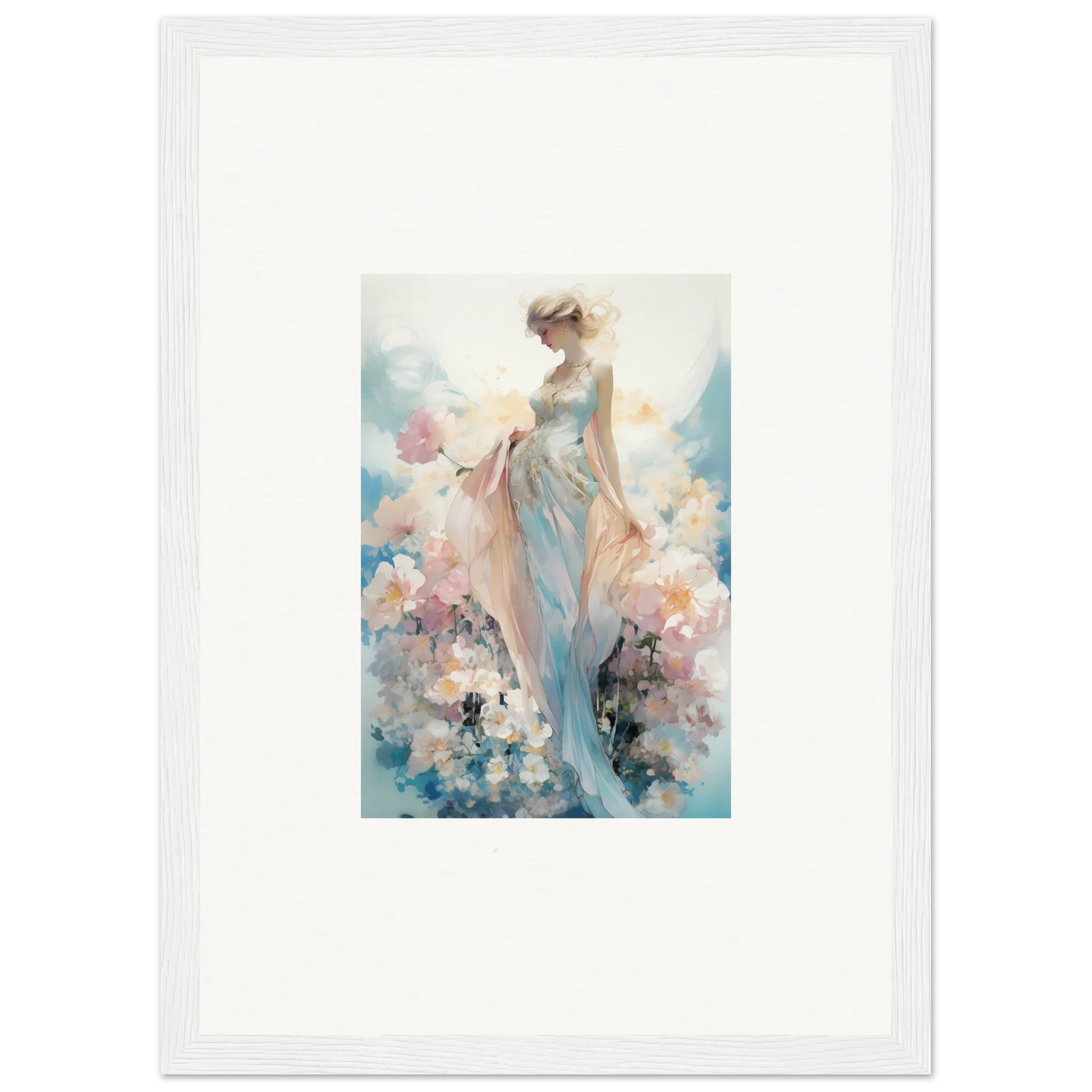 Ethereal watercolor of a graceful figure for dreamy room decoration canvas print