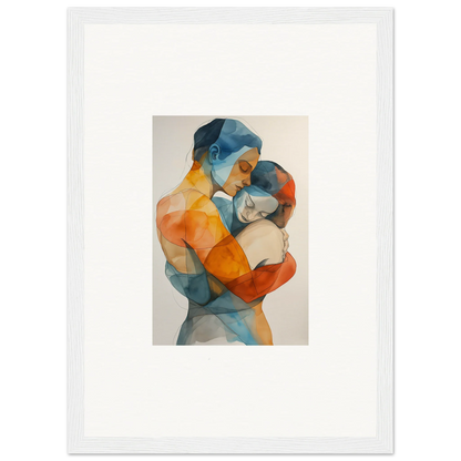 Abstract watercolor of two figures embracing, perfect for Room Decoration as a canvas print