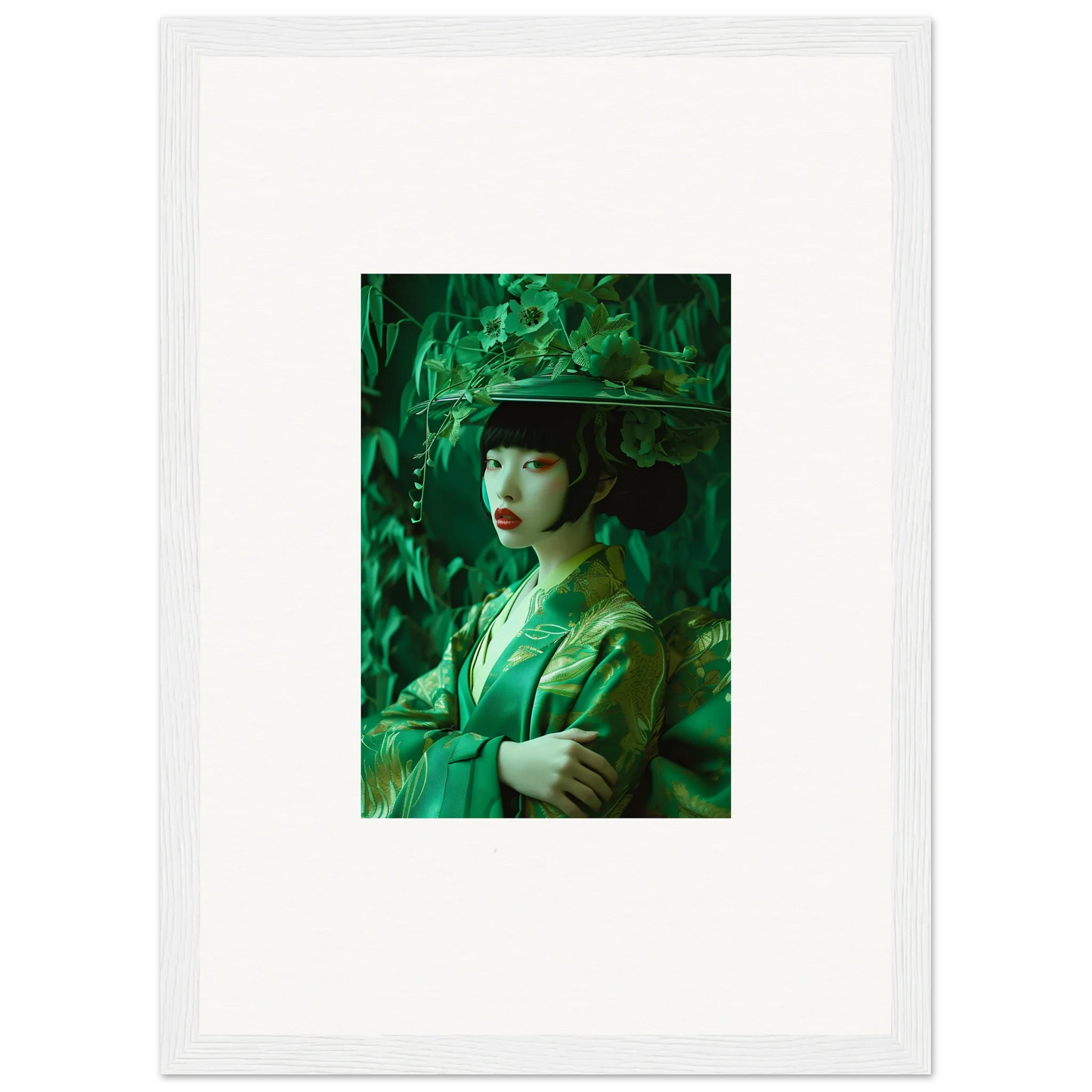 Portrait of a woman in East Asian attire for a stylish room decoration canvas print