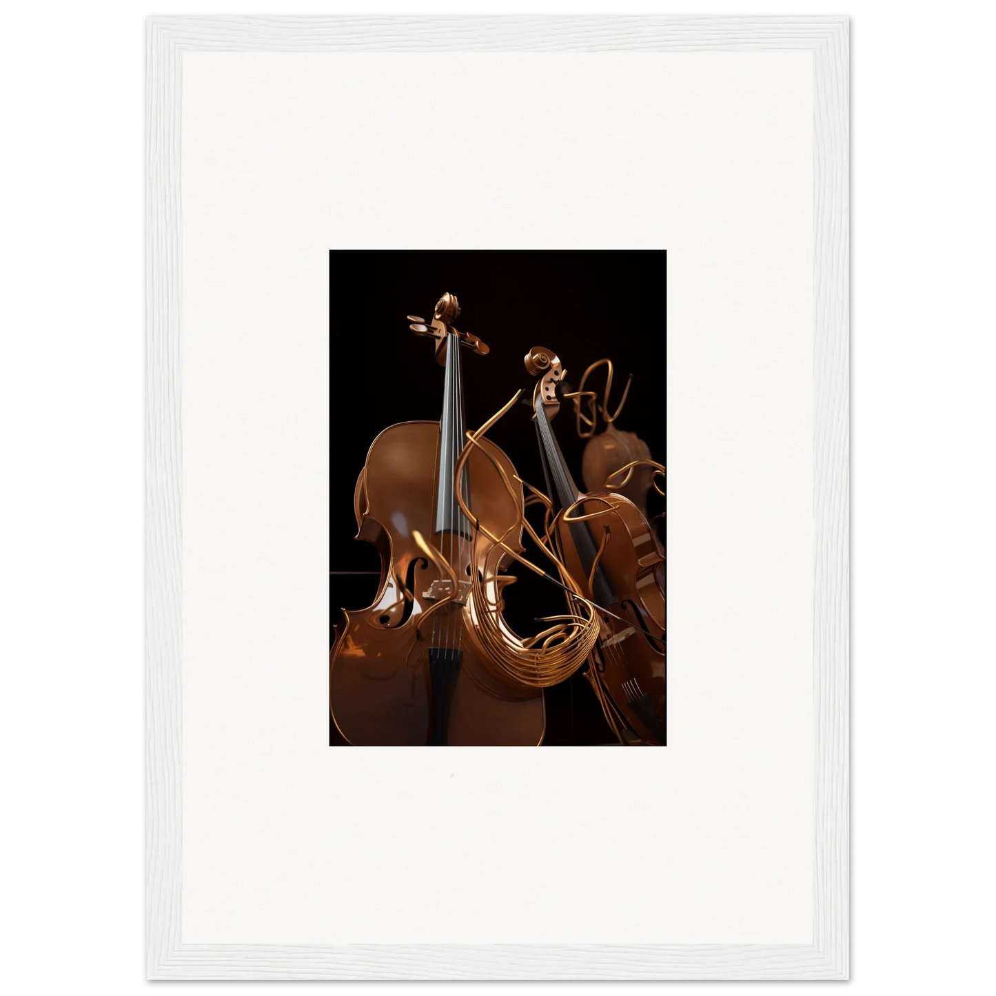 Wooden stringed instruments for a cozy room decoration in a Strings Opera canvas print