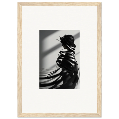 Black and white silhouette with shadows in a canvas print for stylish room decoration