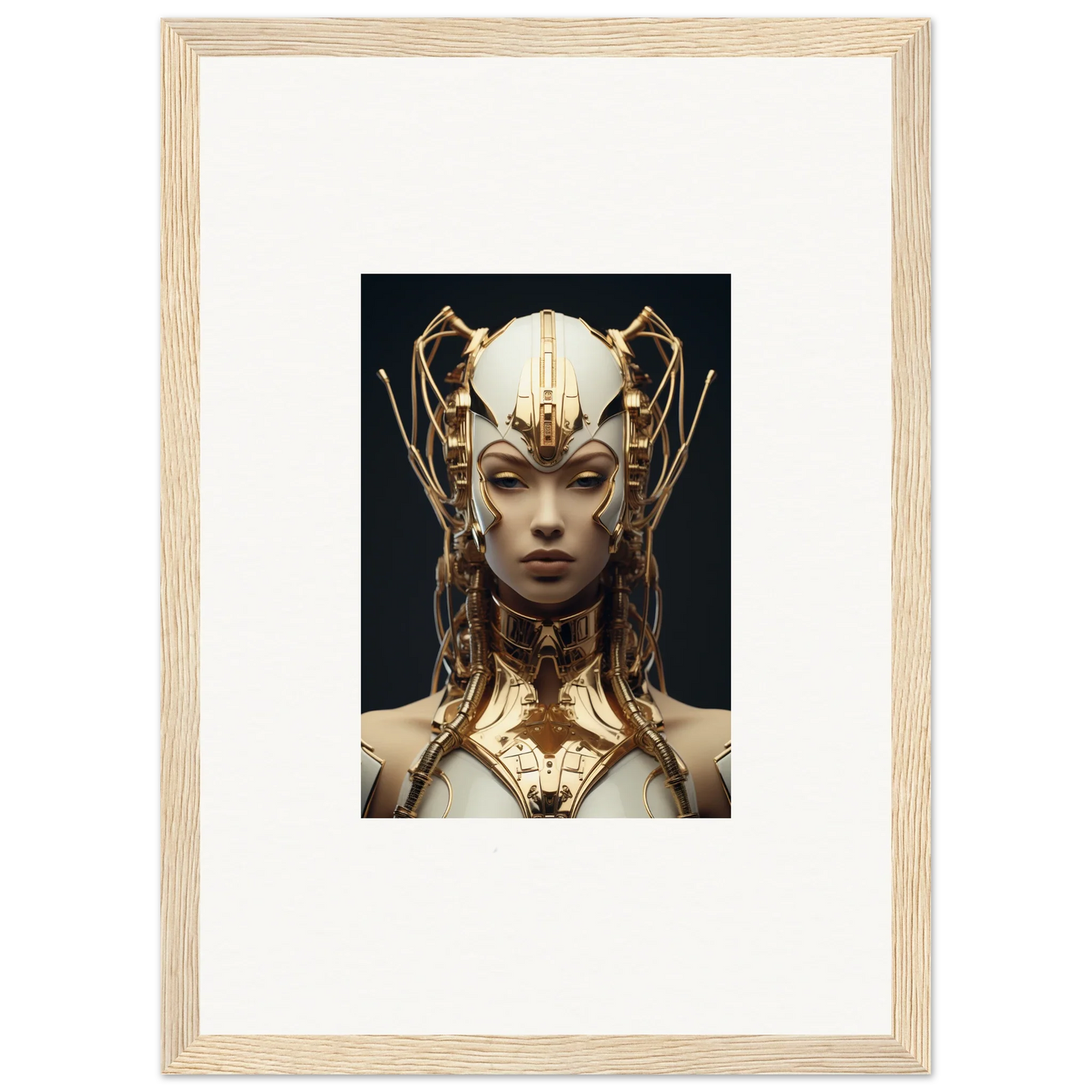 Ornate golden headdress creating stunning echoes muse room decoration on canvas print