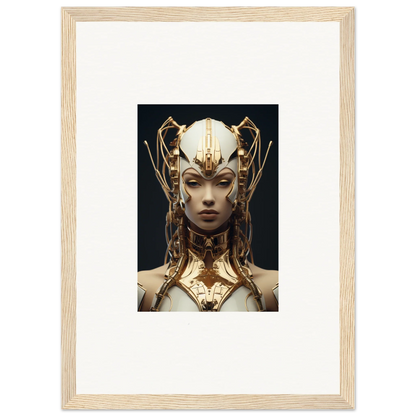 Ornate golden headdress creating stunning echoes muse room decoration on canvas print