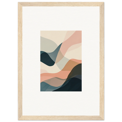 Abstract canvas print with pastel curves, perfect for stylish room decoration