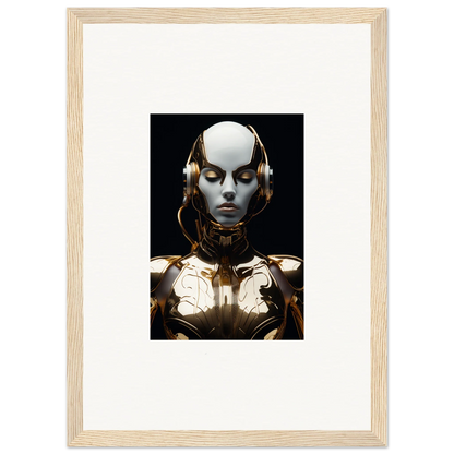 Futuristic humanoid robot with electrical elegance, perfect for room decoration canvas print