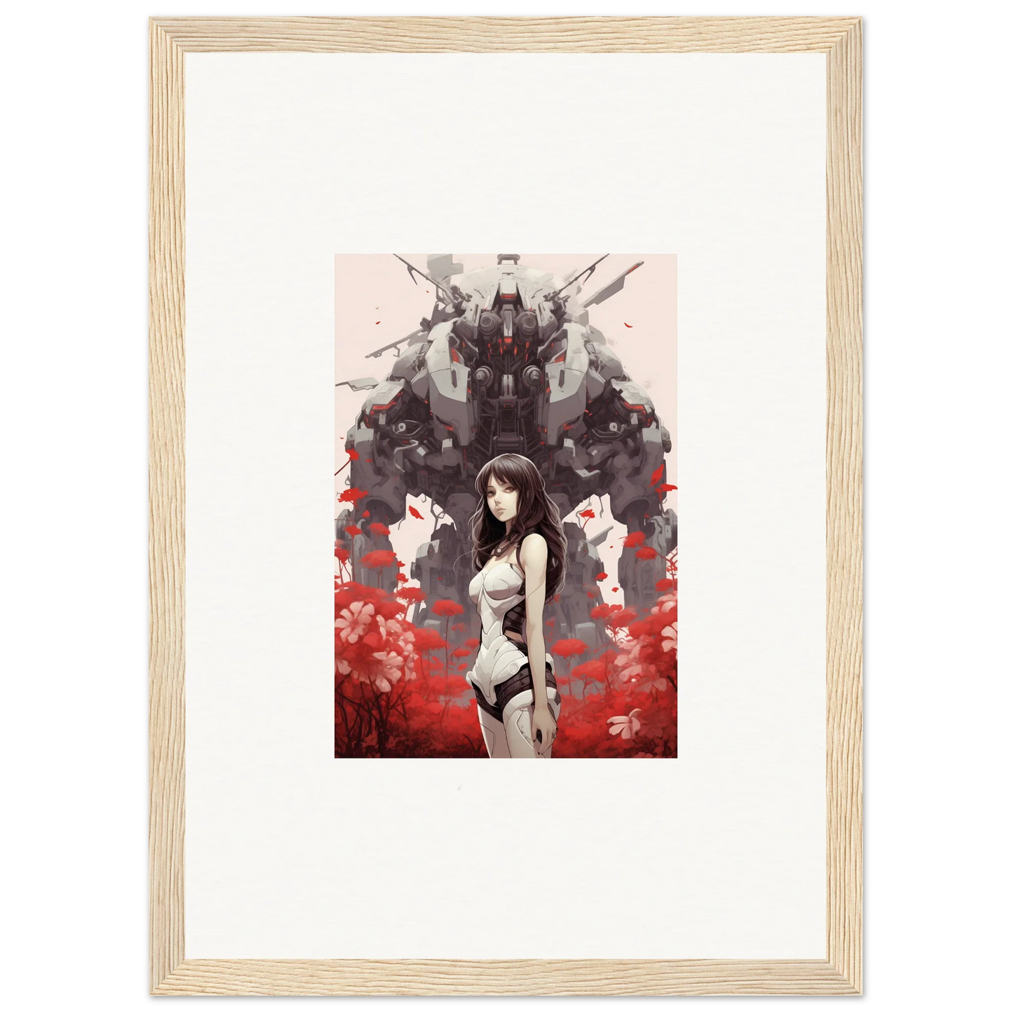 Anime-style female figure art for room decoration in Mechanical Amour Reverie canvas print