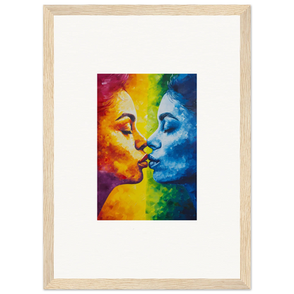 Colorful canvas print of a serenity kiss for stylish room decoration