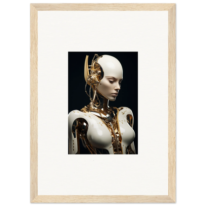 Humanoid robot with mechanical parts for a futuristic dream machine canvas print