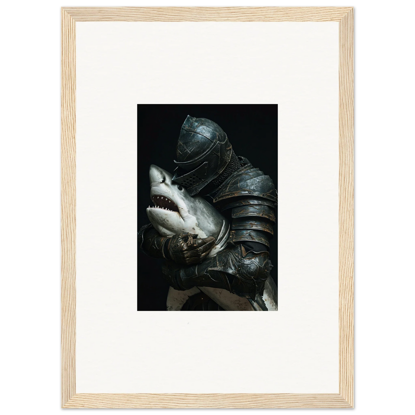 Surreal Samurai Shark Epiphany canvas print for unique room decoration