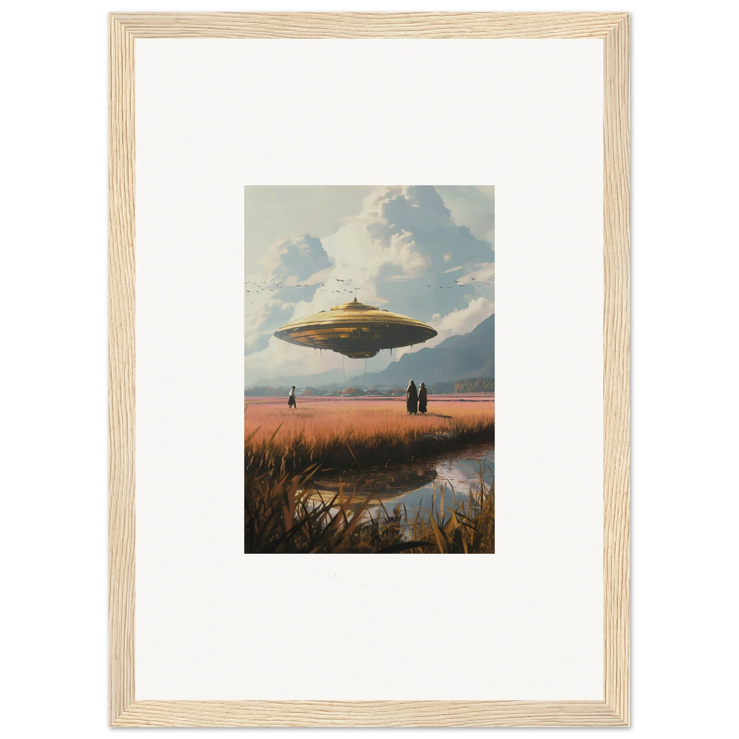 Cool UFO hovering in the sky, perfect for your drifting suns room decoration canvas print