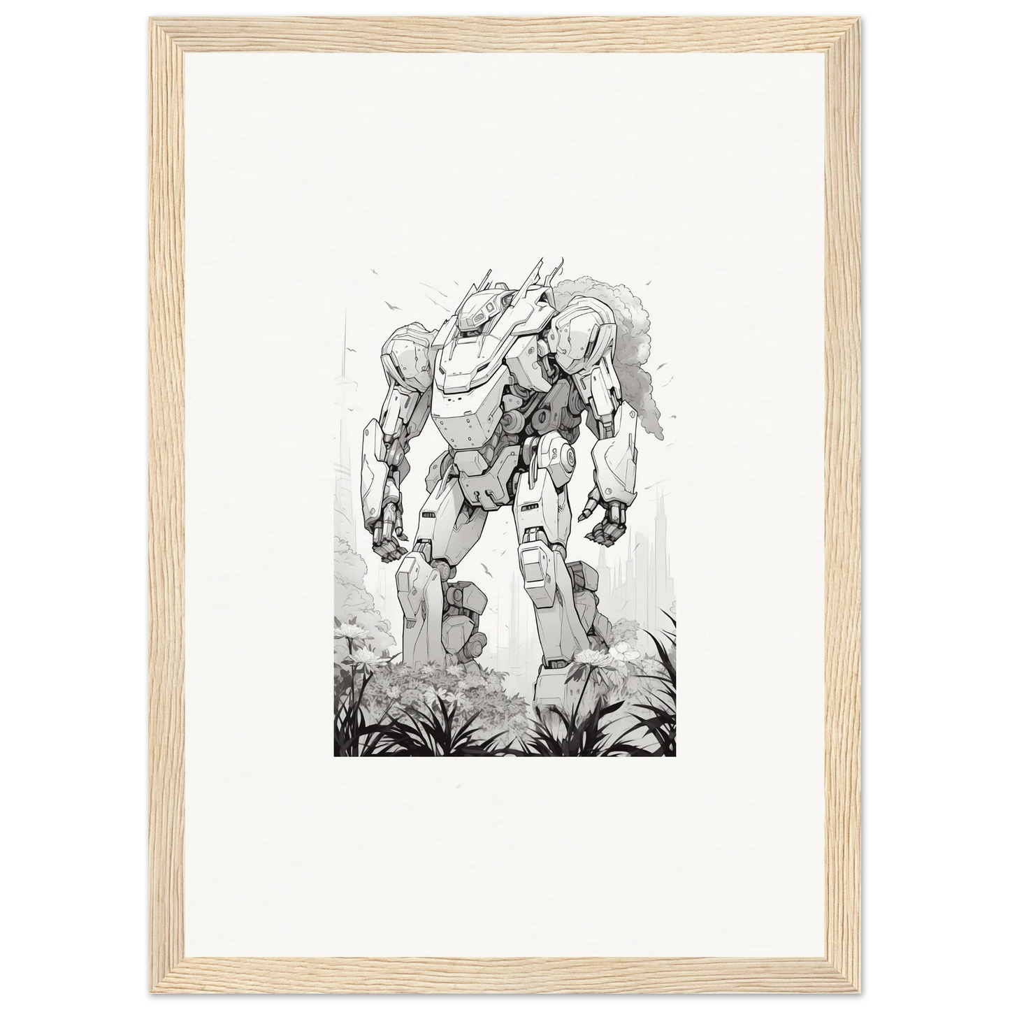 Imposing armored humanoid figure for Sky Alchemy room decoration canvas print