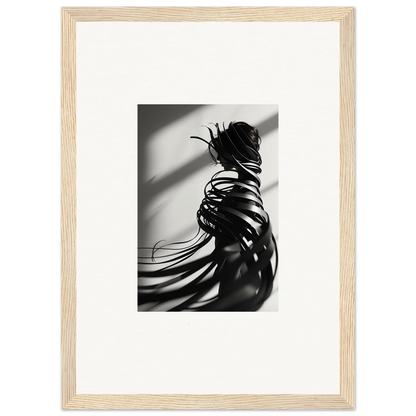 Black and white canvas print of a female figure with whisper twists for room decoration