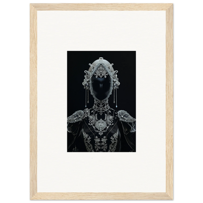 Gothic Nebulae Princess sculpture with headdress, perfect for room decoration canvas print