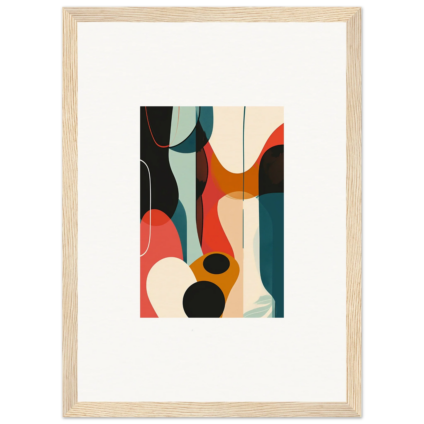 Abstract canvas print of colorful organic shapes for a stylish room decoration, Troubadour Aria