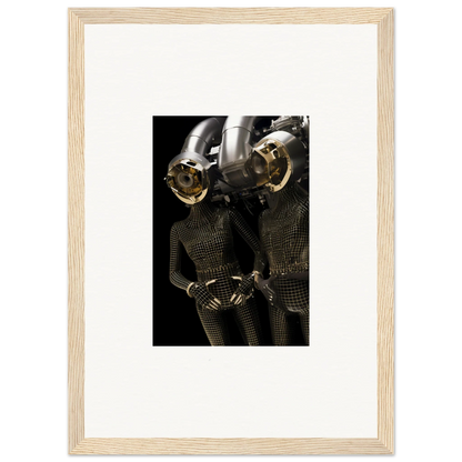 Framed photo of medieval knight armor, perfect for synth boundaries room decoration