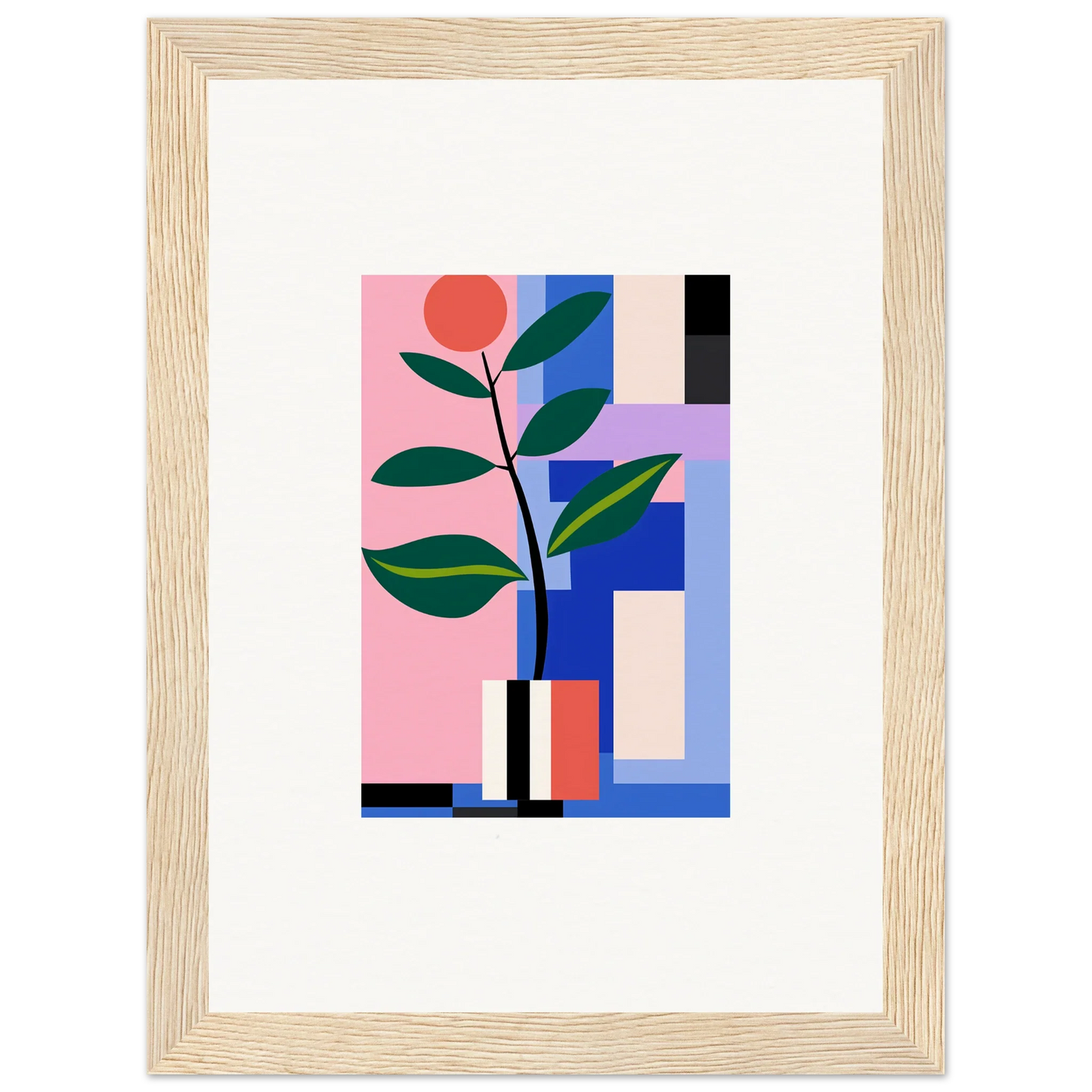 Abstract geometric artwork of blooms ballet styled plant vase for vibrant room decor