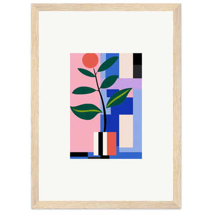 Abstract geometric artwork of a stylized plant for Blooms Ballet room decor