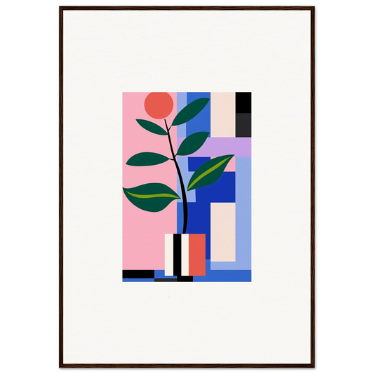 Abstract geometric illustration of a potted plant for Blooms Ballet room decor